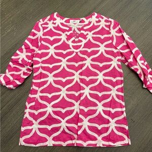 Girls Vineyard Vines Pink and White Patterned Tunic